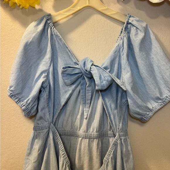 Old Navy Light Blue Puff Sleeve Mini Dress - Picture 7 of 13